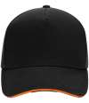 B15C Beechfield Ultimte Sandwich Peak Cap Black / Orange colour image